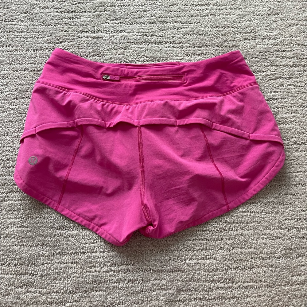 LULULEMON sonic pink speed up low-rise lined shorts